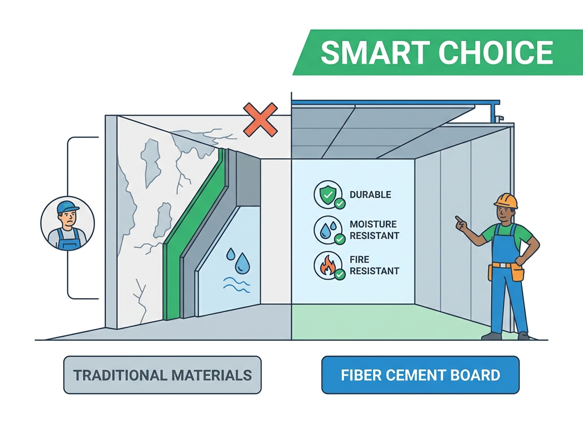 Commercial installation of fiber cement panels on a steel-framed wall assembly
